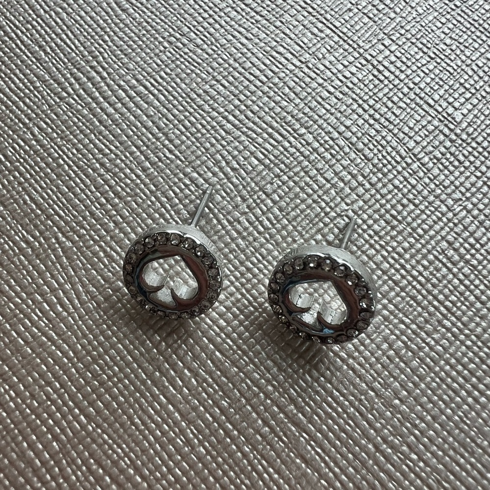Kate Spade Logo ♠️ Silver Stud Earrings